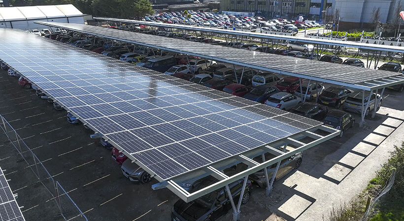 Veolia operates the first solar car park to deliver renewable energy for a hospital in the UK